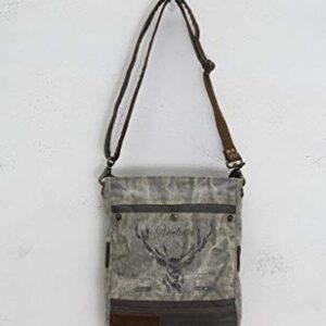 Myra Bag Royal Stag Vintage Upcycled Canvas Shoulder Bag S-0715