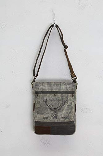 Myra Bag Royal Stag Vintage Upcycled Canvas Shoulder Bag S-0715