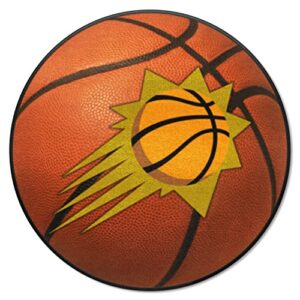 fanmats 10199 phoenix suns basketball shaped rug – 27in. diameter, basketball design, sports fan accent rug