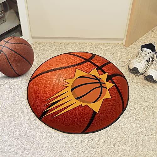 FANMATS 10199 Phoenix Suns Basketball Shaped Rug - 27in. Diameter, Basketball Design, Sports Fan Accent Rug