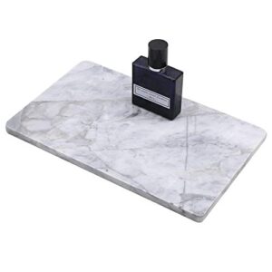 rectangular marble vanity tray for counter, bathroom, dresser, nightstand or desk, 10-1/4″ x 6-1/4″