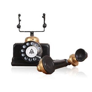 7 inch Creative Retro Telephones European Resin Rotary Dialing Telephone Decoration Cafe Bar Window Decorative Home Decoration Props (L: 7 1/4 inch X W: 3 1/8 inch X H: 6 1/4 inch)