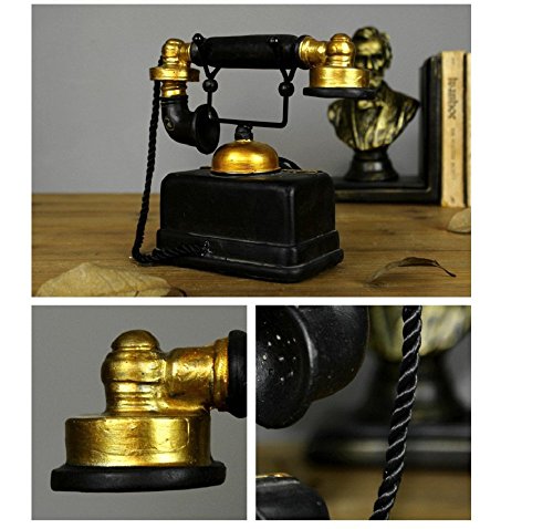 7 inch Creative Retro Telephones European Resin Rotary Dialing Telephone Decoration Cafe Bar Window Decorative Home Decoration Props (L: 7 1/4 inch X W: 3 1/8 inch X H: 6 1/4 inch)