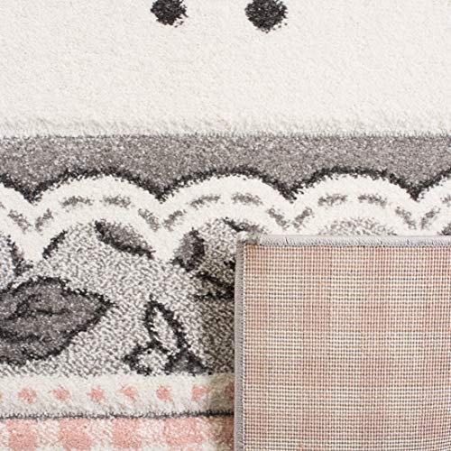 SAFAVIEH Carousel Kids Collection 5'3" x 7'6" Pink / Ivory CRK153P Birds Nursery Playroom Area Rug