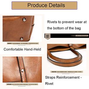 Women’s Tote Organizer Top Handle Satchel Handbags Shoulder Bag Tote Purse Crossbody Bag (Brown)