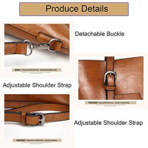 Women’s Tote Organizer Top Handle Satchel Handbags Shoulder Bag Tote Purse Crossbody Bag (Brown)