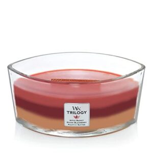 woodwick ellipse scented candle, autumn harvest trilogy, 16oz | up to 50 hours burn time