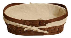wald imports 15″ stained woodchip w/cloth liner basket, brown
