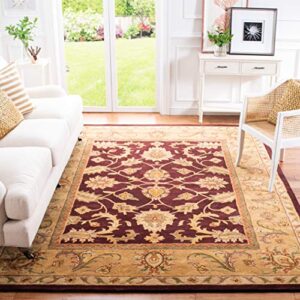 safavieh classic collection 6′ x 9′ dark plum / gold cl244b handmade traditional oriental premium wool area rug