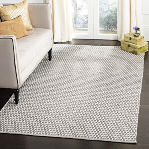 safavieh montauk collection 5′ x 8′ grey/ivory mtk616f handmade cotton area rug
