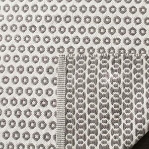 Safavieh Montauk Collection 5' x 8' Grey/Ivory MTK616F Handmade Cotton Area Rug