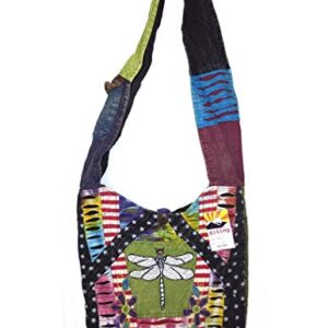 Dragonfly Cross Body Hobo Bag Handcrafted