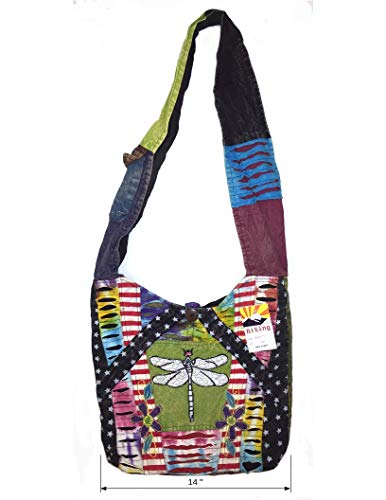 Dragonfly Cross Body Hobo Bag Handcrafted