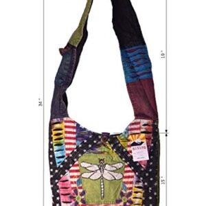 Dragonfly Cross Body Hobo Bag Handcrafted