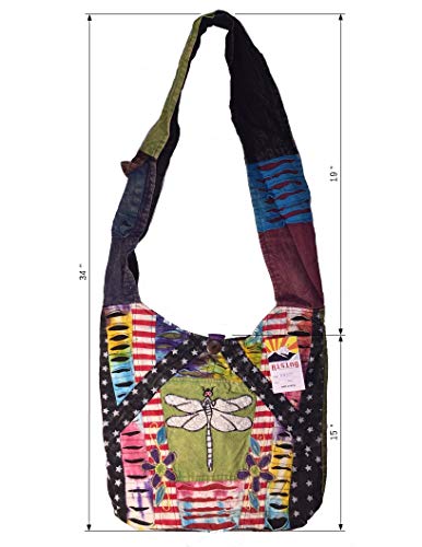 Dragonfly Cross Body Hobo Bag Handcrafted