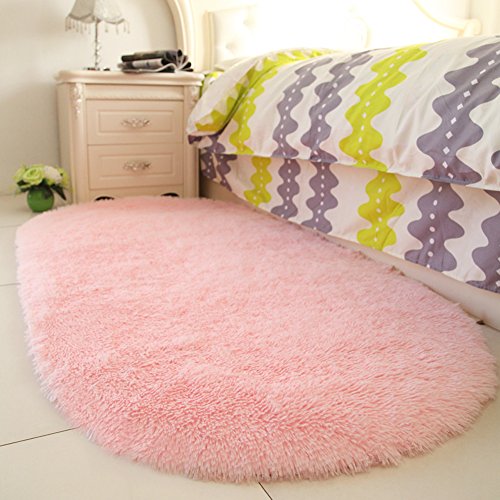 YOH Fluffy Pink Area Rugs for Bedroom Girls Rooms Kids Rooms Nursery Decor Mats 2.6’x5.3’