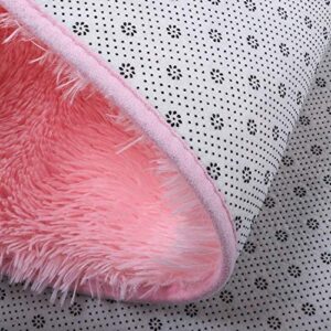 YOH Fluffy Pink Area Rugs for Bedroom Girls Rooms Kids Rooms Nursery Decor Mats 2.6’x5.3’