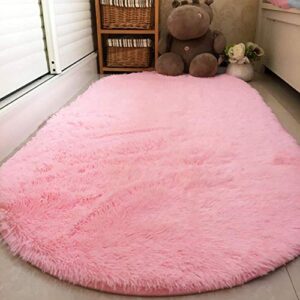 YOH Fluffy Pink Area Rugs for Bedroom Girls Rooms Kids Rooms Nursery Decor Mats 2.6’x5.3’