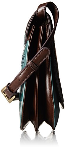 Tignanello Boho Classic Vintage Leather Saddle Bag, Juniper/Dark Brown