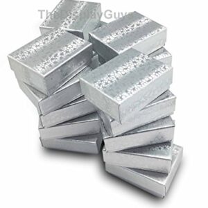 25 pcs Silver Cotton Filled Jewelry Display Gift Boxes