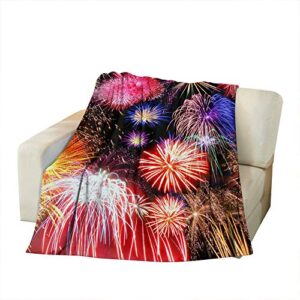 Moslion Soft Cozy Throw Blanket Wonderful Firework Fuzzy Couch/Bed Blanket for Adult/Youth Polyester 30 X 40 Inches(Home/Travel/Camping Applicable)