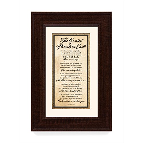 Greatest Parents Wood Wall Frame Art Plaque | 8.5 inches x 12.5 inches | Wall Hanger and Easel Back | The Greatest Parents on Earth | by James Lawrence