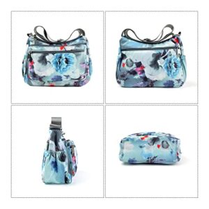 NOTAG Shoulder Bags for Women Nylon Floral Crossbody Purses Water Resistant Messenger Bags Small Pocketbooks (HH)