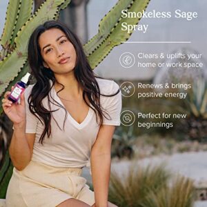 Heritage Store Aura Smudge Smokeless Sage with Juniper, Cleansing & Uplifting Sage Smudge Spray for Positive Energy, Clean, Simple Alternative to Smudge Sticks & Burning Sage, Paraben Free, Vegan, 4oz