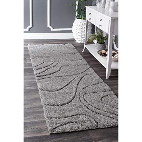 nuLOOM Carolyn Cozy Soft & Plush Shag Runner Rug, 2 ft 8 in x 8 ft, Dark Grey