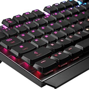 MSI Vigor GK50 Low Profile RGB Mechanical Gaming Keyboard, Kailh White Low Profile Switches, Brushed Aluminum Design, Ergonomic Keycap Design, RGB Mystic Light