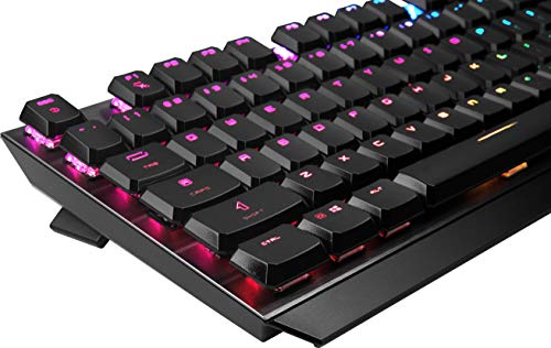 MSI Vigor GK50 Low Profile RGB Mechanical Gaming Keyboard, Kailh White Low Profile Switches, Brushed Aluminum Design, Ergonomic Keycap Design, RGB Mystic Light