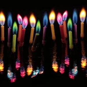 36 Pieces Birthday Cake Candles with Colored Flames Colorful Rainbow Candles in Holder for Birthday Cake Cupcake Decoration