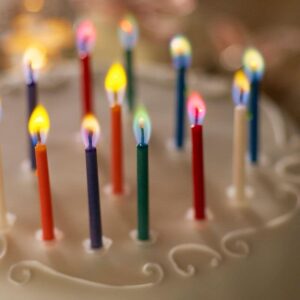 36 Pieces Birthday Cake Candles with Colored Flames Colorful Rainbow Candles in Holder for Birthday Cake Cupcake Decoration