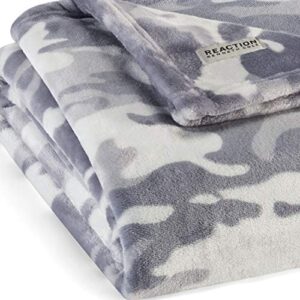 Kenneth Cole New York - Throw Blanket, Plush Fleece Bedding, Cozy Home Decor for Bed or Couch (Blend Out Grey, Throw)