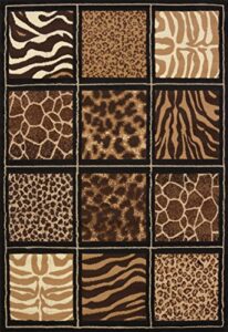 united weavers of america legends collection safari square rug, 5’3″ by 7’2″, black, room size (910 03450)