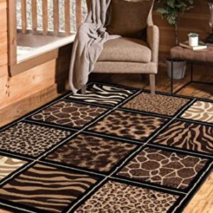 United Weavers of America Legends Collection Safari Square Rug, 5'3" by 7'2", Black, Room Size (910 03450)