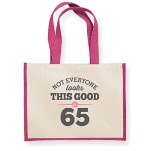 D Design Invent Print! 65th Birthday Keepsake Gift Vintage Bag for Women 65 Novelty Shopping Tote Sixty Five