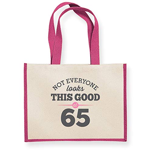 D Design Invent Print! 65th Birthday Keepsake Gift Vintage Bag for Women 65 Novelty Shopping Tote Sixty Five