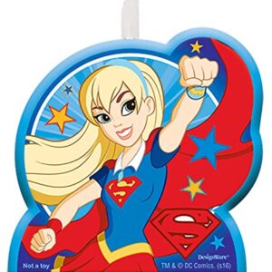 Amscan 171609 Multicolor DC Superhero Girls Candle Set, 4ct