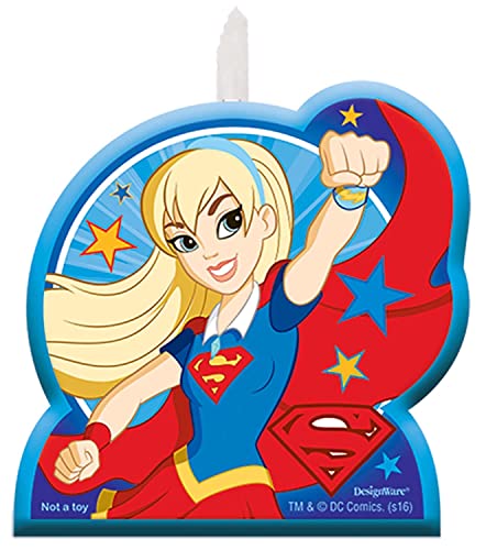 Amscan 171609 Multicolor DC Superhero Girls Candle Set, 4ct