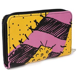 Buckle Down Disney Wallet, Zip Around, Nightmare Before Christmas Sally Patchwork, Vegan Leather, 6.5" x 4.5"