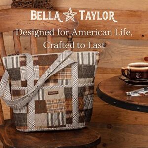 Bella Taylor | Stride Quilted Tote Bag for Women | Shoulder Handbag With 10 Pockets | Cotton Country Patchwork | Rory
