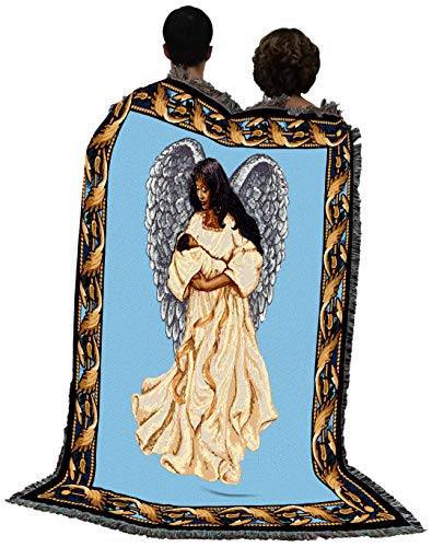 Pure Country Weavers Guardian Angel and Baby 3 Blanket - Religious Gift Tapestry Throw Woven from Cotton - Made in The USA (72x54)