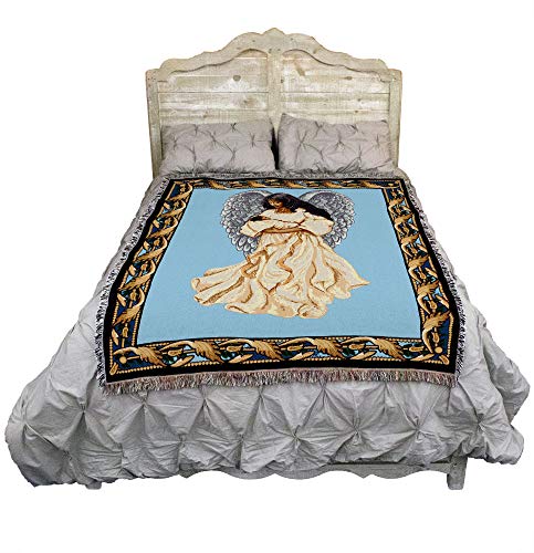 Pure Country Weavers Guardian Angel and Baby 3 Blanket - Religious Gift Tapestry Throw Woven from Cotton - Made in The USA (72x54)