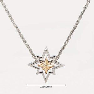 Captain Necklace Star Logo Pendent Detachable Charms 4-Way Wearing Anime Cosplay Accessories Women's Jewelry Silver