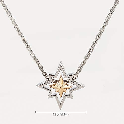 Captain Necklace Star Logo Pendent Detachable Charms 4-Way Wearing Anime Cosplay Accessories Women's Jewelry Silver