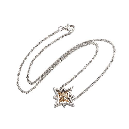 Captain Necklace Star Logo Pendent Detachable Charms 4-Way Wearing Anime Cosplay Accessories Women's Jewelry Silver