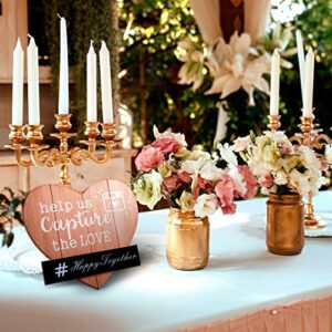 Capture The Love Wood Heart - Wedding Decorations For Reception - Love Sign - Conversation Heart Decor - Wedding Instagram Sign