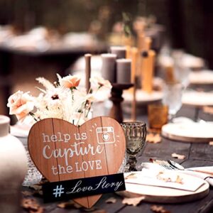 Capture The Love Wood Heart - Wedding Decorations For Reception - Love Sign - Conversation Heart Decor - Wedding Instagram Sign