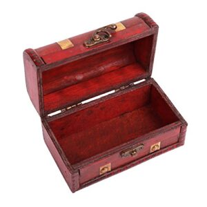 WaaHome Pirate Treasure Boxes Small Wood Treasure Chest Keepsake Box For Kids Gift,Home Decorations (5.5''X3.2''X3.2'')